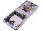 Pantalla service pack completa Dynamic AMOLED 2X con marco violeta lavanda "Lavender" para Samsung Galaxy Z Flip 3 5G, SM-F711